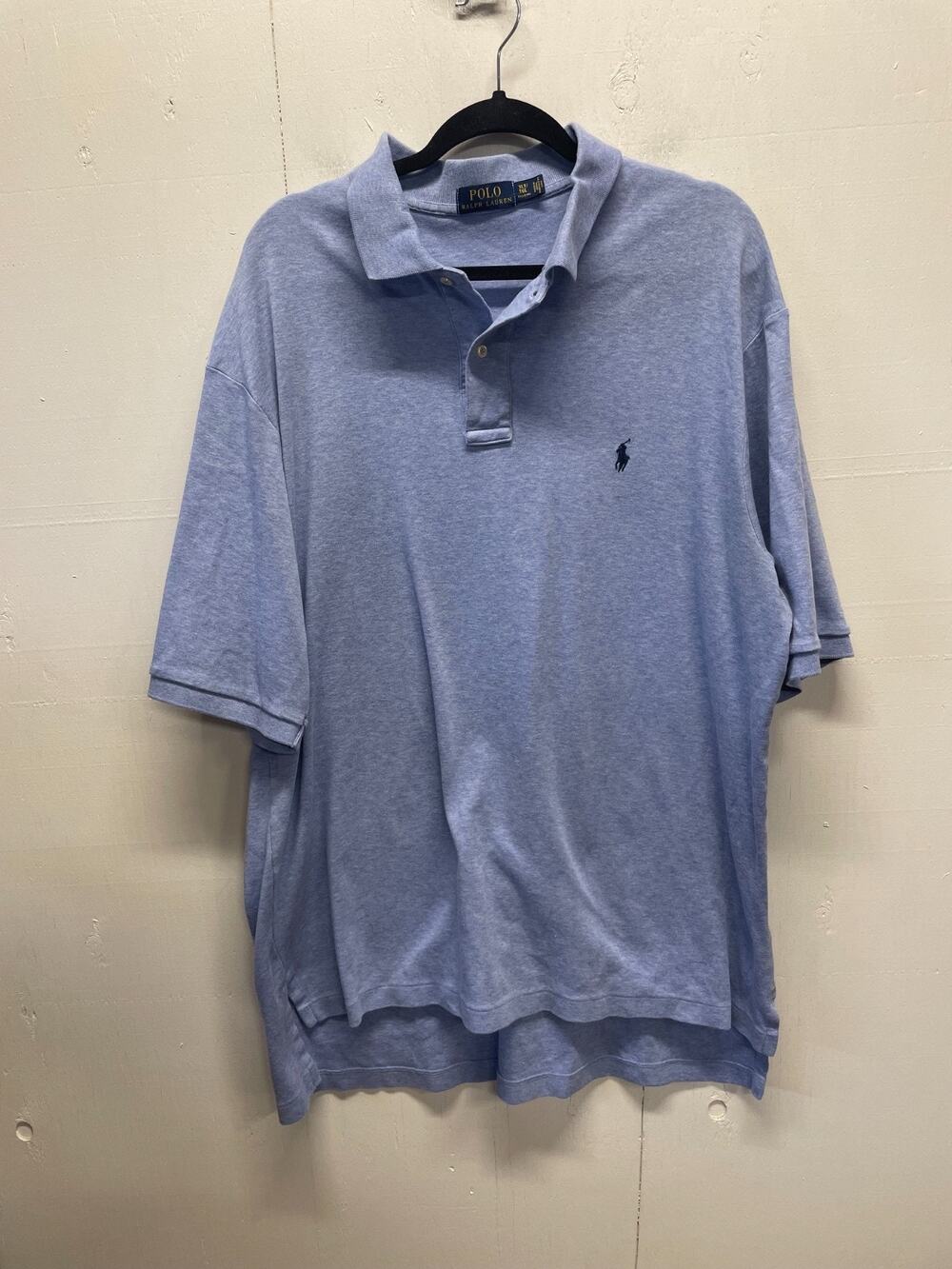 POLO Ralph Lauren Men's Polo Shirt Size XLT Tall Heathered Blue Preppy